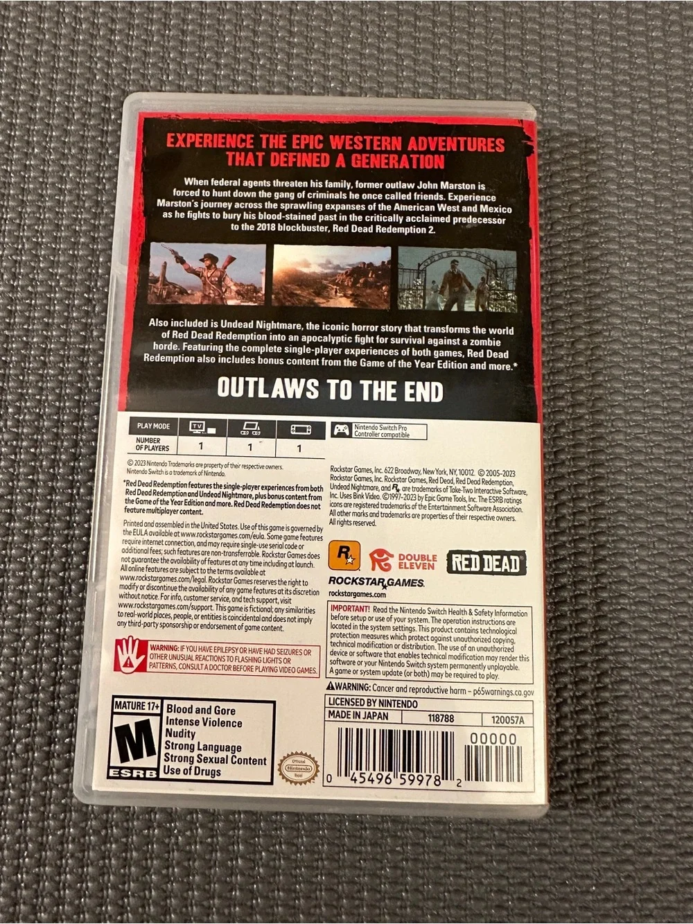 Nintendo Switch Red Dead Redemption Game with case